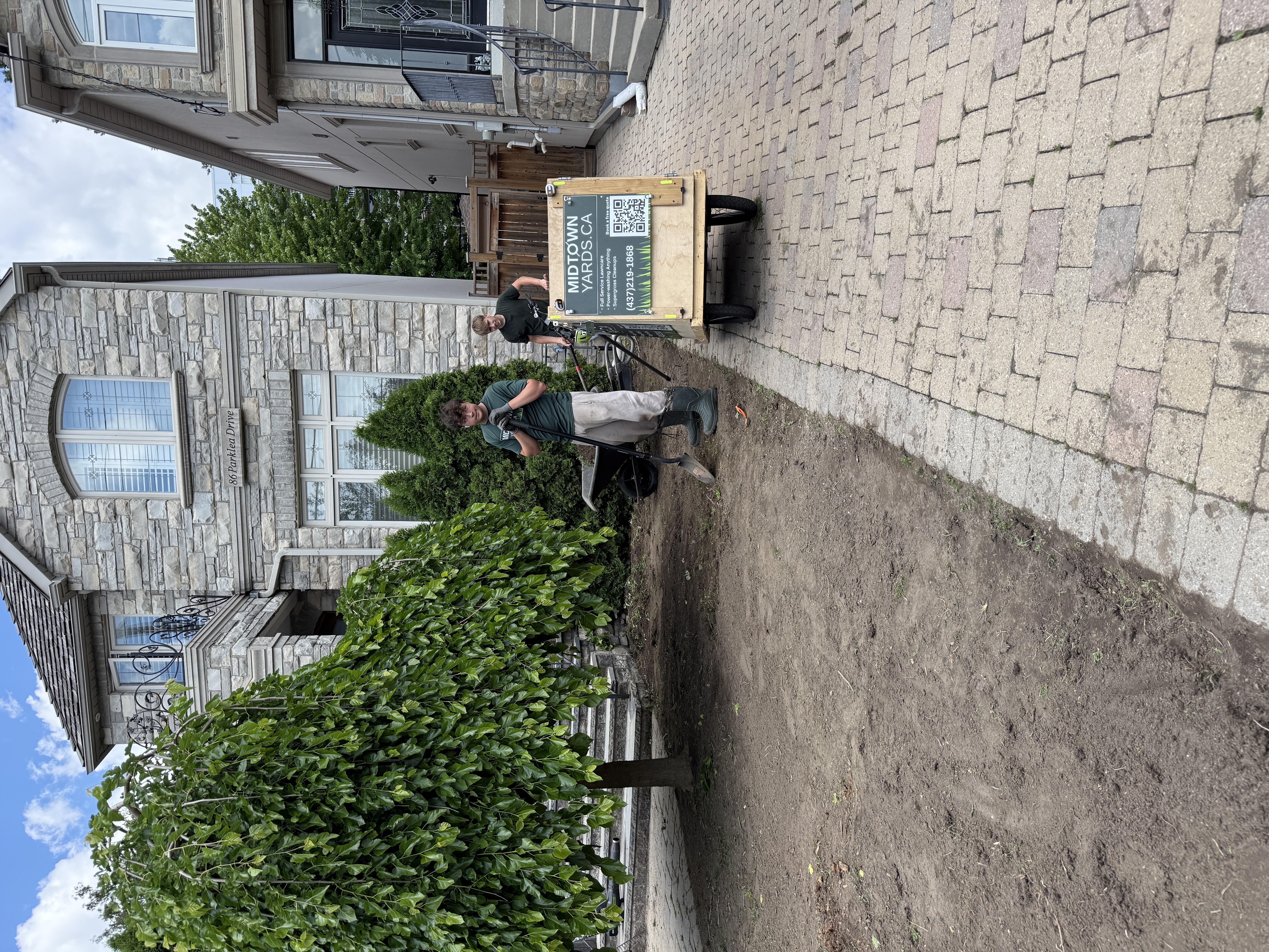 Front lawn stripped and prepped for fresh start